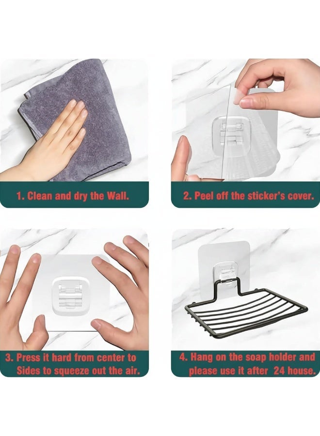 دونيكارت حامل صابون ذاتي اللصق، صينية إسفنج من الفولاذ المقاوم للصدأ للتثبيت على الحائط بدون حفر، منظم تخزين مقاوم للصدأ للحمام والمطبخ والاستحمام - فضي - Image 4